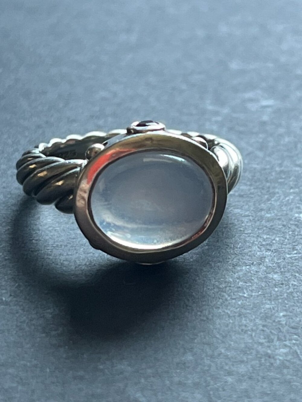 David Yurman Renaissance Moonstone and Amethyst Cable Ring